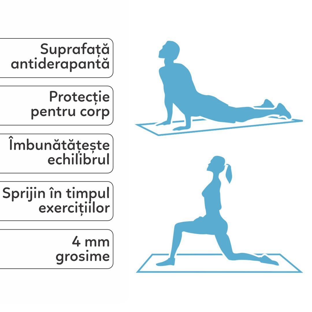 Covoraș yoga, Umbro , din spumă EVA, 173 x 58 cm, albastru, 4 mm